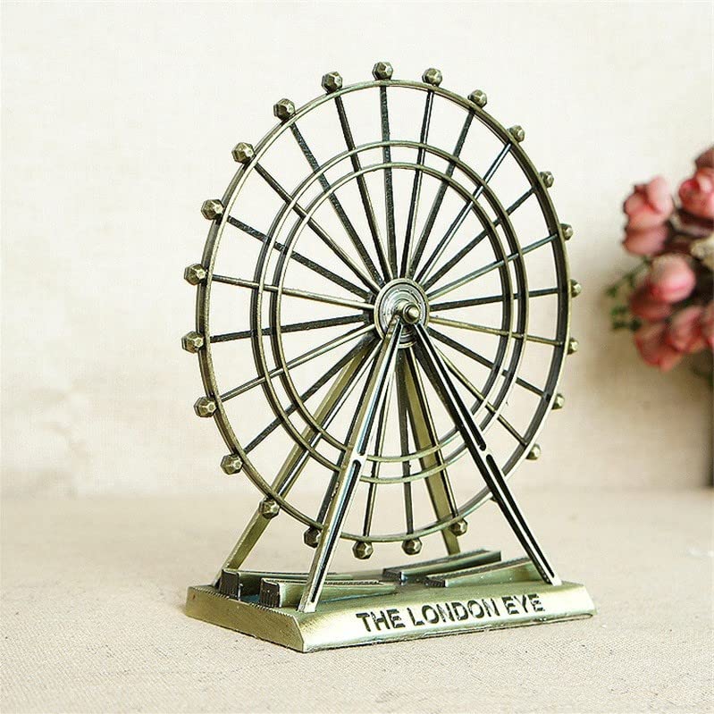 ELEGANT LIFESTYLE Retro London Eye Creative Metal Ferris Wheel Table Crafts, Home Decor, Car Decor, Office, Gifts Decorative Showpiece Medium, metallic (6x4x9.5)