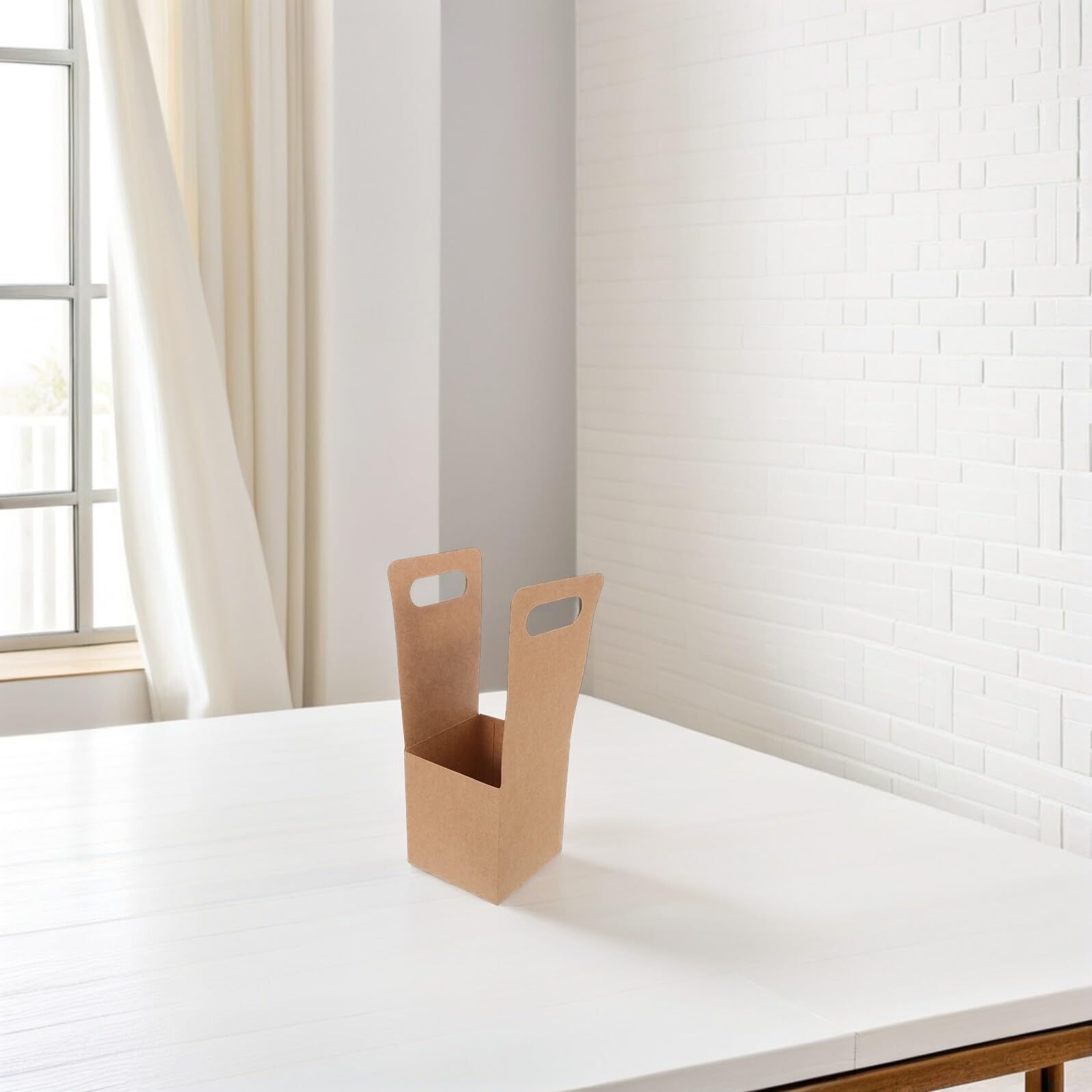 Ciieeo 30pièces Porte-gobelets Portables Carton Ondulé Avec Poignée Pour Boissons à Emporter Comme Café Ou Thé Lait