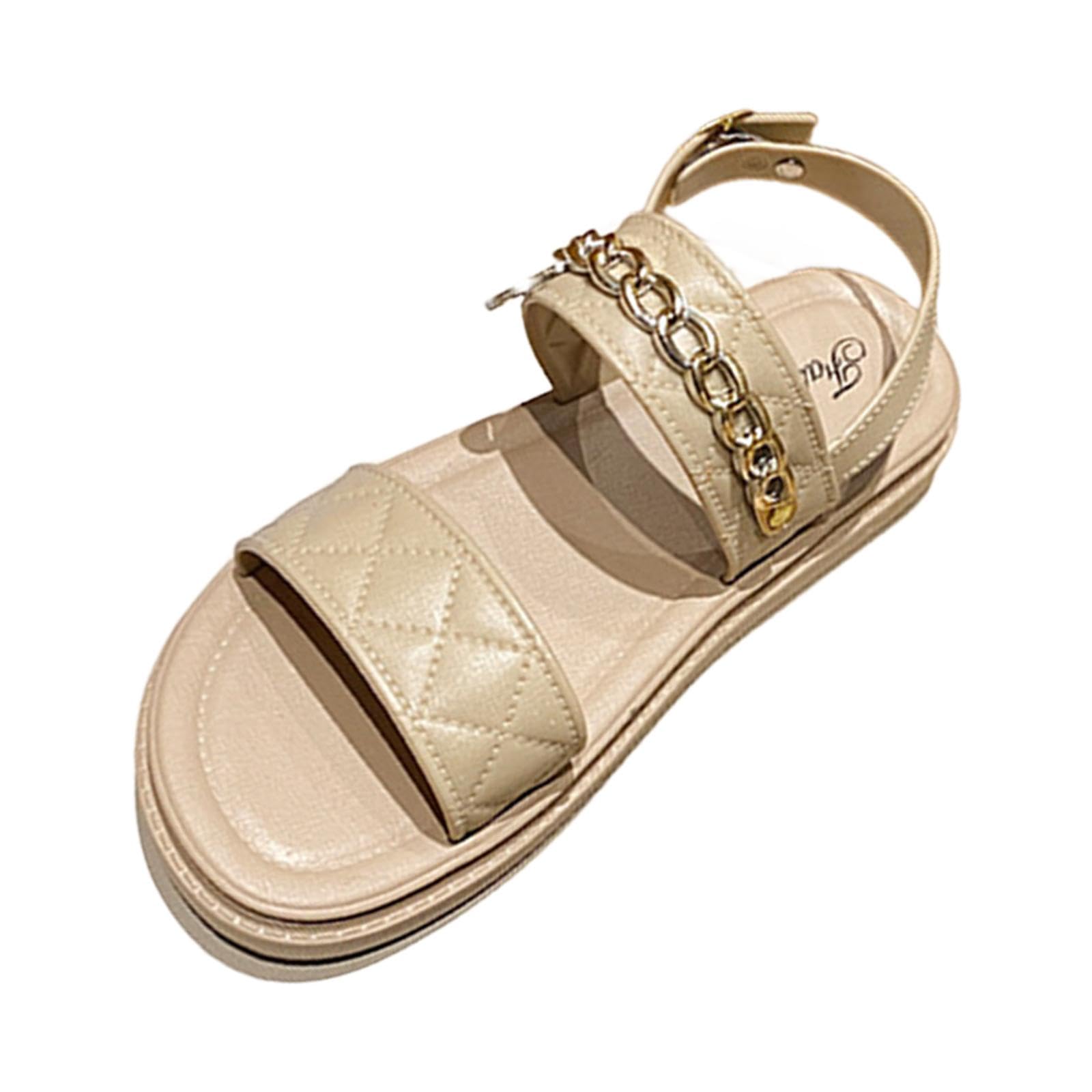 Beach Sandals Fashion Platform Slippers for Indoor Outdoor Vacation Bathroom 38 Khaki-image-12