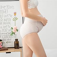 Vista 5 de Ropa interior de maternidad sobre el bulto, paquete de 3 bragas de algodón para embarazo, cintura alta, ajustablesbragas de lactancia