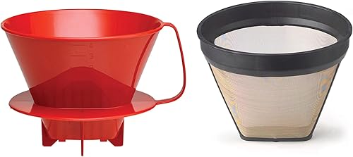 Vista 16 de Fino Cono de filtro de infusión de café, tamaño número 1, negro, prepara de 1 a 2 porciones, juego de 2