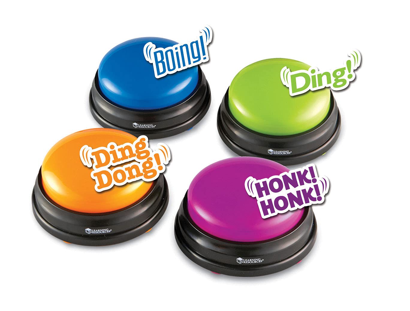 Learning Resources Antwort-Buzzer 4 Sound-Buttons für Quiz Sommer Spiele