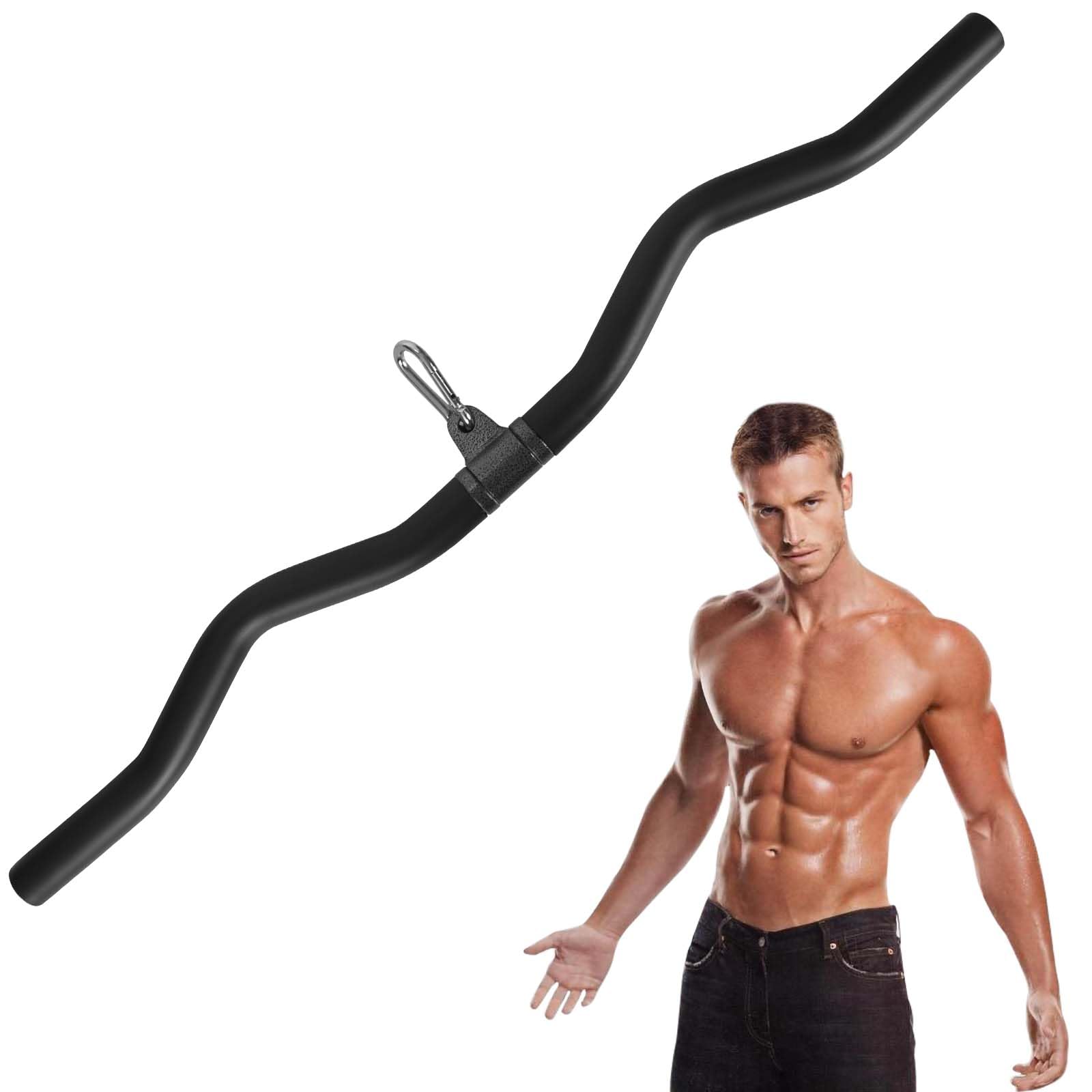 Gym Lat Pull down Bar, Triceps Pushdown Bar 80cm, Lat Pulldown Handle Black for Fitness, Crossfit, Bodybuilding, Strength Muscle Training, Sport, Home, Gym
