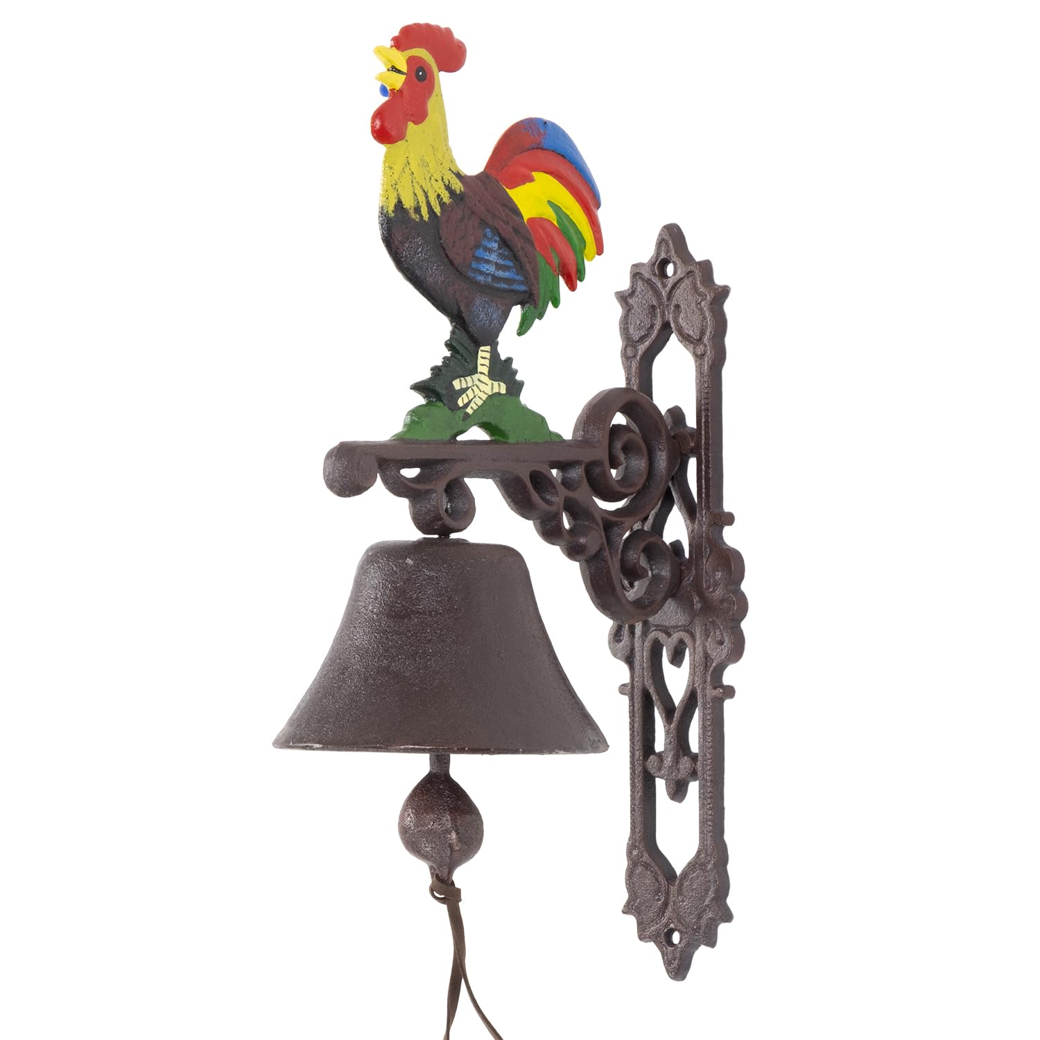 Moritz - Campana de pared (hierro fundido, 38,5 cm de altura, estilo antiguo, color marrón