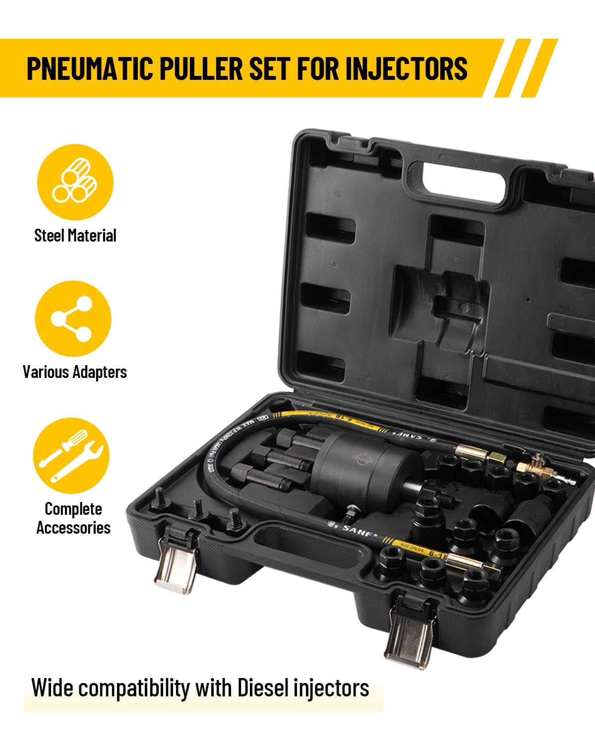 GEARMONSTER Diesel Injector Puller, 21 Piece, Pneumatic