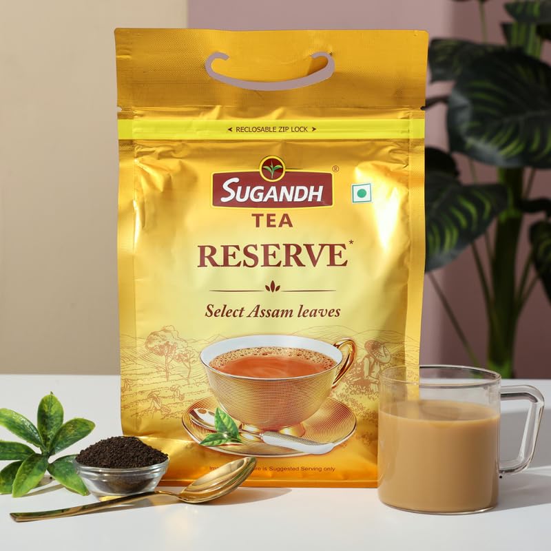 Image of Sugandh Reserve Tea | 1KG | Gold Standard | Directly Sourced from Assam | High Grown CTC with Added Whole Leaf | 100% Natural Ingredients | A Perfect Premium Cup of Tea for Chai Lover