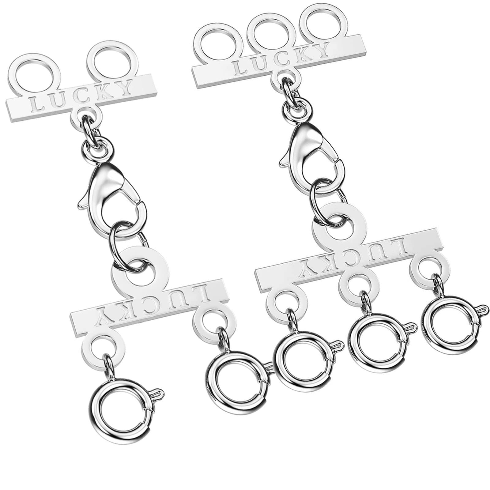 Dailyacc Lucky Necklace Layering Clasp 18K Gold and Silver Multi Strand Clasps for Stackable Necklaces — image 1