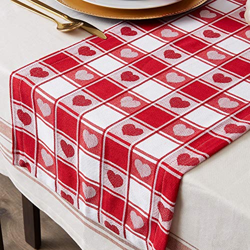 DII Valentinstag Tischdecke Check Collection Tischdecke 60 x 84 cm Karierte Herzen – Ansicht 4