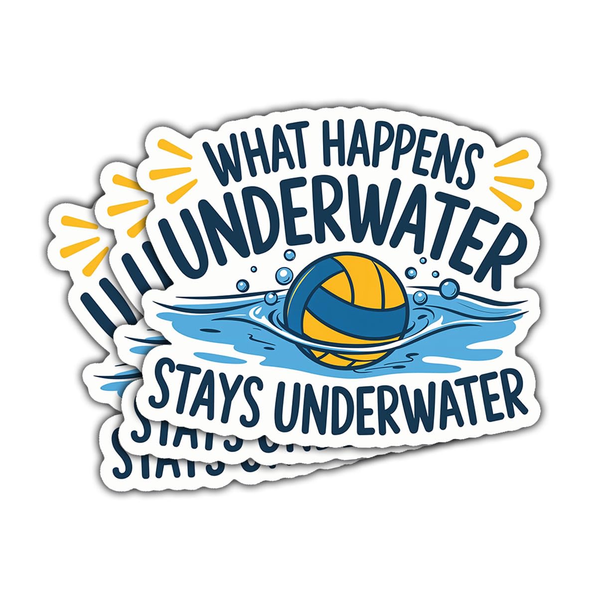 3Pcs What Happens Underwater Stays Underwater Sticker Funny Water Polo Stickers Water Polo Team Water Polo Coach Gift Water Polo Player Decal for