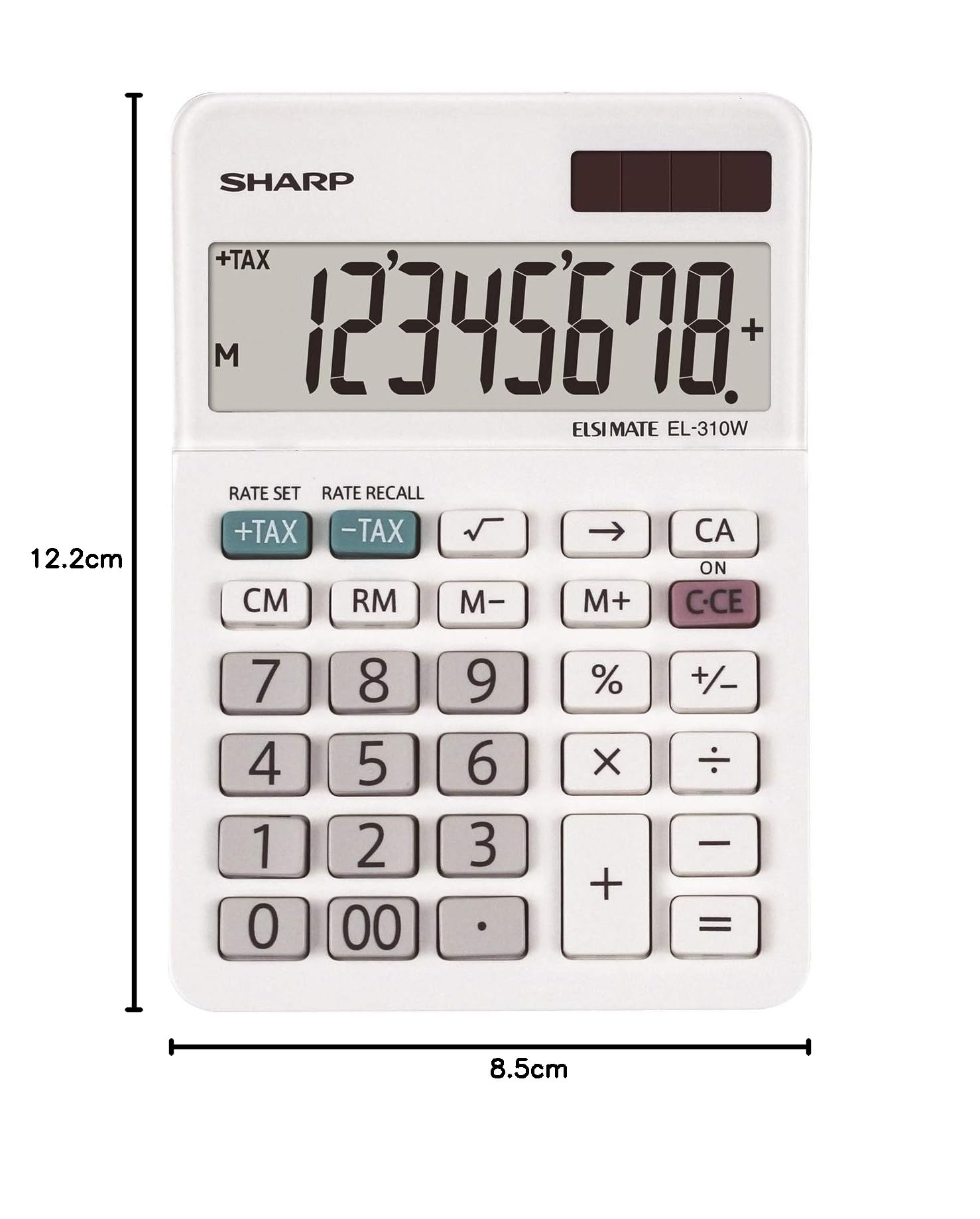 Sharp Tischrechner EL-310W blanco Display (Stellen): 8solarbetrieben, batteriebetrieben (B x H x T) 8
