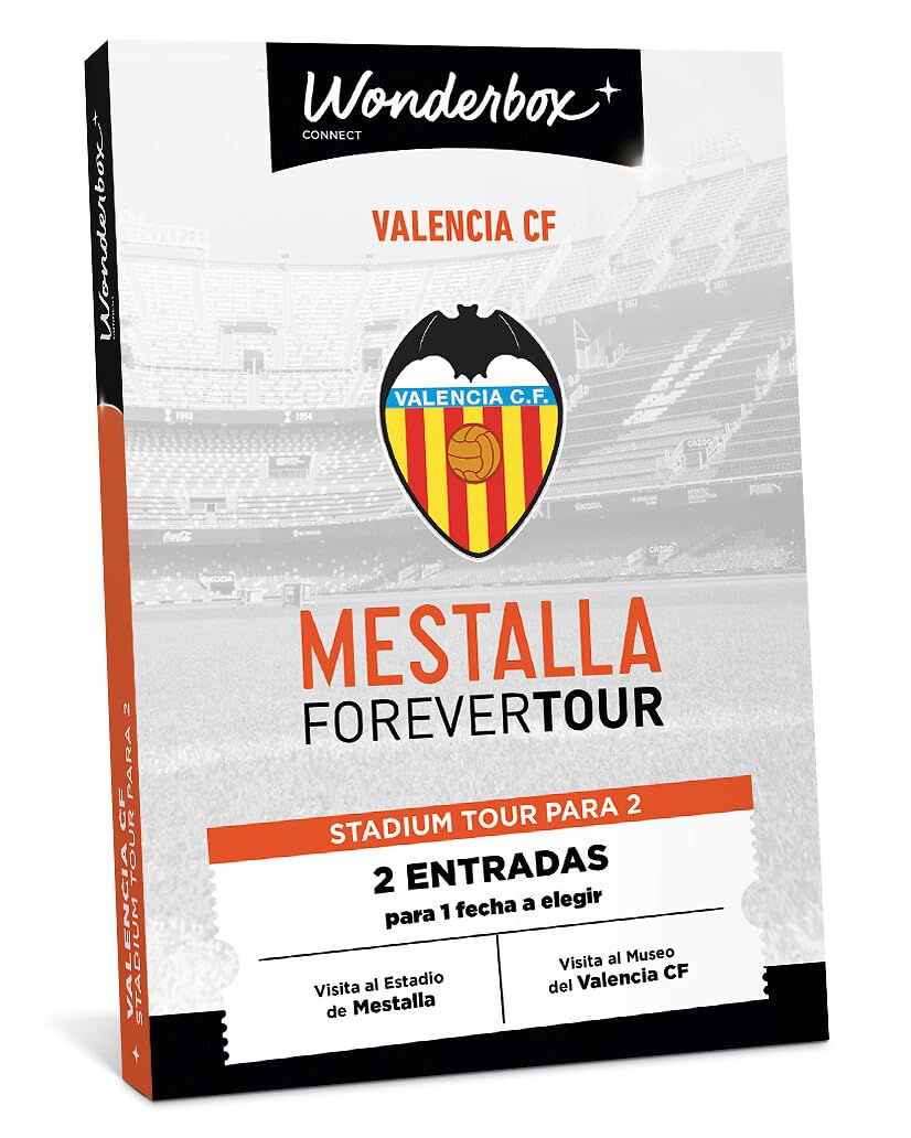 WONDERBOX Connect - Caja Regalo - Valencia CF - 2 entradas para el Stadium Tour + Visita al Museo del Valencia CF - Válido Durante 27 Meses