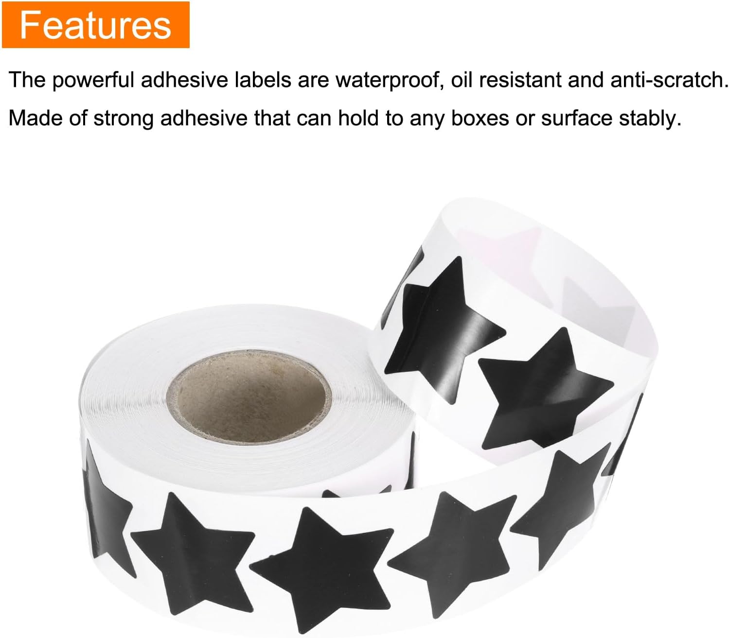 MECCANIXITY 500 Count Star Stickers 1-1/2" DIY Adhesive Star Labels Removable for Notes, Greeting Cards, Gift Boxes, Scrapbooks, Black