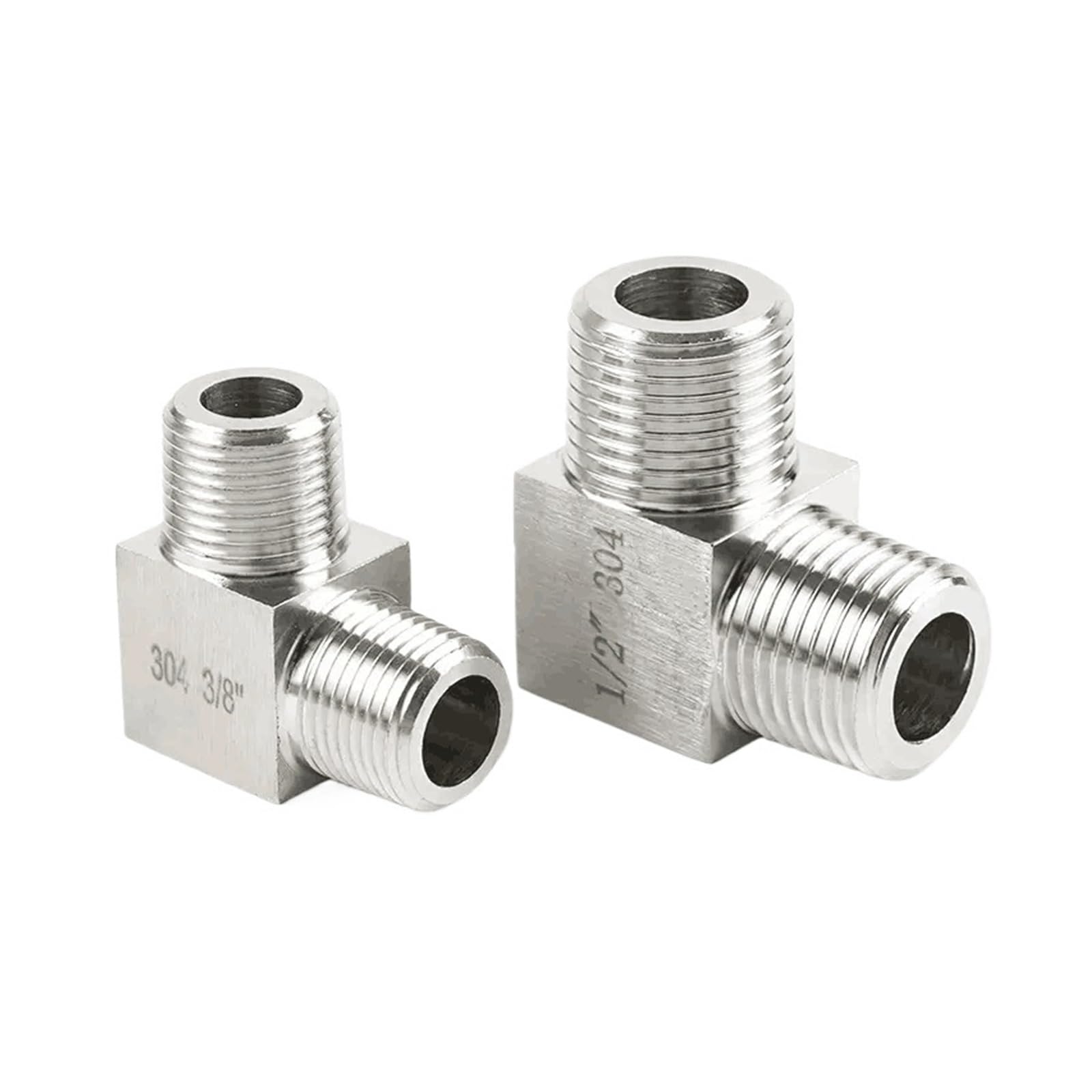 DeVow M8 M10 M12 M14 M16 M18 M20 Metric BSP Male Thread Stainless Steel Elbow High Pressure Pipe Fitting Connector Coupler(M14x1.5 to BSP1I4)