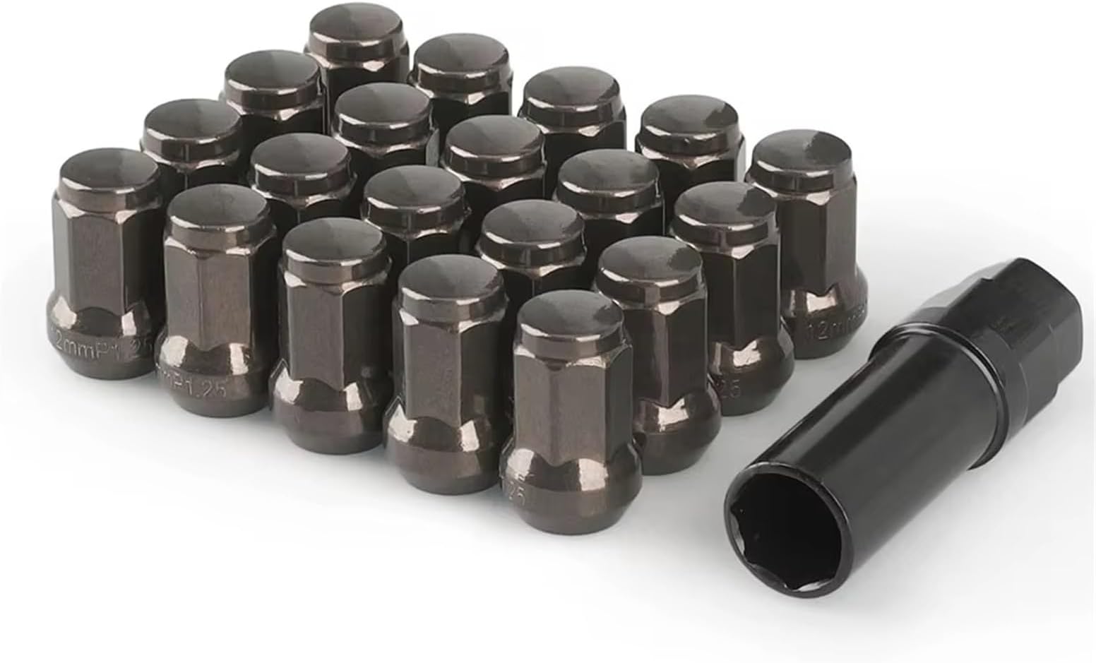 Fasteners Compatible With Suzuki For Celerio 2014 2015 2016 2017 2018 2019 Iron Heptagonal Wheel Rays Lock Lug Nuts Length 32MM Closed End Nut
