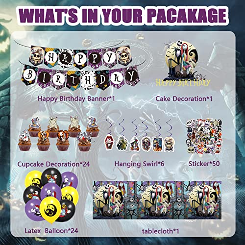 107 Pcs Theme Birthday Decorations Include Birthday Banners,Hanging Swirl,Cake Topper,Cupcake Topper,Tablecloth,Sticker,Latex Balloons Theme Party Supplies For Boys And Girls. #TOP3