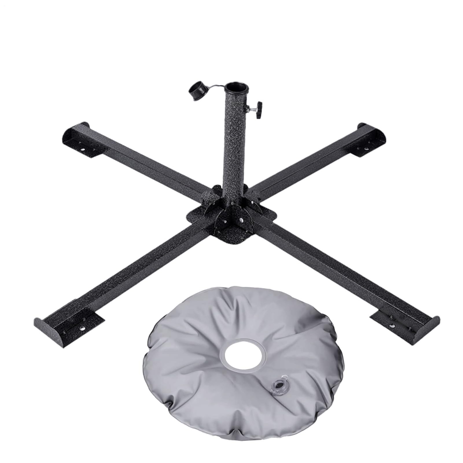 Pied de parasol de jardin pliable contre le vent avec sac à eau 10 kg