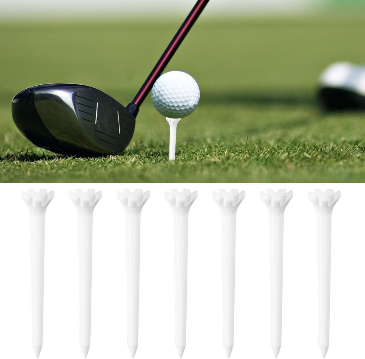 100pcs MM Plastic Golf Tees, Unbreakable Training Accessories image 3