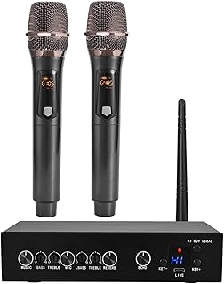 Wireless Microphone Karaoke Mixer System Machine-Aik089,AI Vocal Remover,Pitch Shifter 12 Levels,DSP Reverb and Echo,Feedback Suppression,HDTV with Mic,Support BT Devices or RCA 3.5mm HDTV in/Out