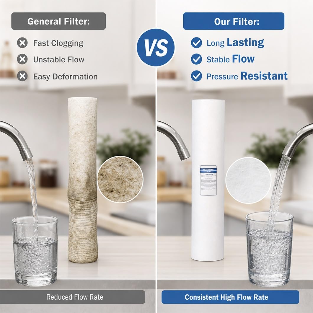 Paquete De 4 Cartuchos De Filtro De Agua De Sedimentos De PP De 20 X 4,3", Filtro De Repuesto Para Filtración En Toda La Casa, Pozo, Caravana Y Debajo Del Fregadero