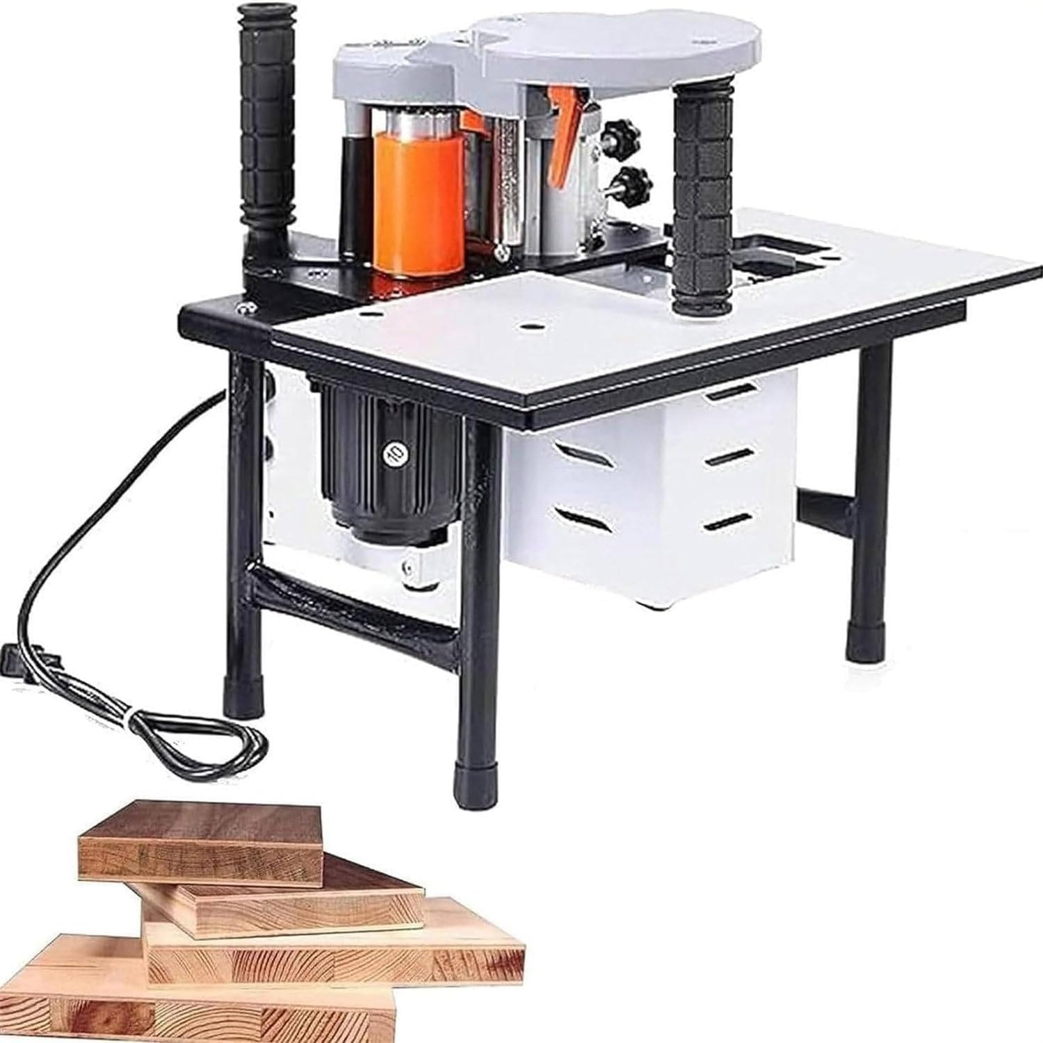 BOOZXCV Wood Edge Banding Machine, Portable Adjustable Speed Edge Bander Woodworking, 1000ml Hot Melt Adhesive Tank, for Curved & Straight Panel Trimming, Cabinet Tool