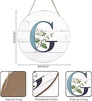 Vista 159 de Welcome Sign for Wall Initial Letter C Blue Round Wood Signs Monogram White Floral Wood Plaque Fresh Flowers 12in Mid Century Home Wall Decor for