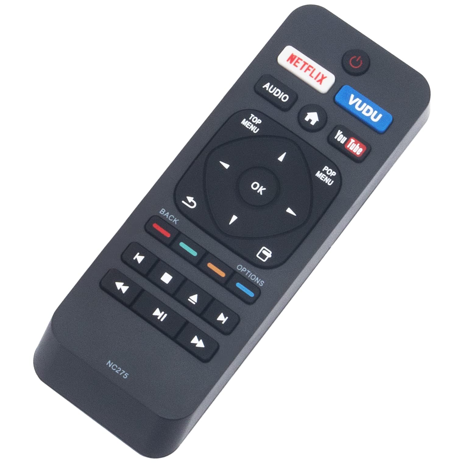 NC275 NC275UH - Telecomando di ricambio per lettore DVD Blu-ray Philips BDP7303/F7 BDP2501 BDP2501/F7 BDP2501/F7A BDP2501/F8 BDP2501/F8B con pulsanti Netflix Vudu Audio You Tube App
