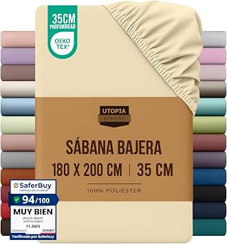 Utopia Bedding Fitted Sheet 180x200 - Beige