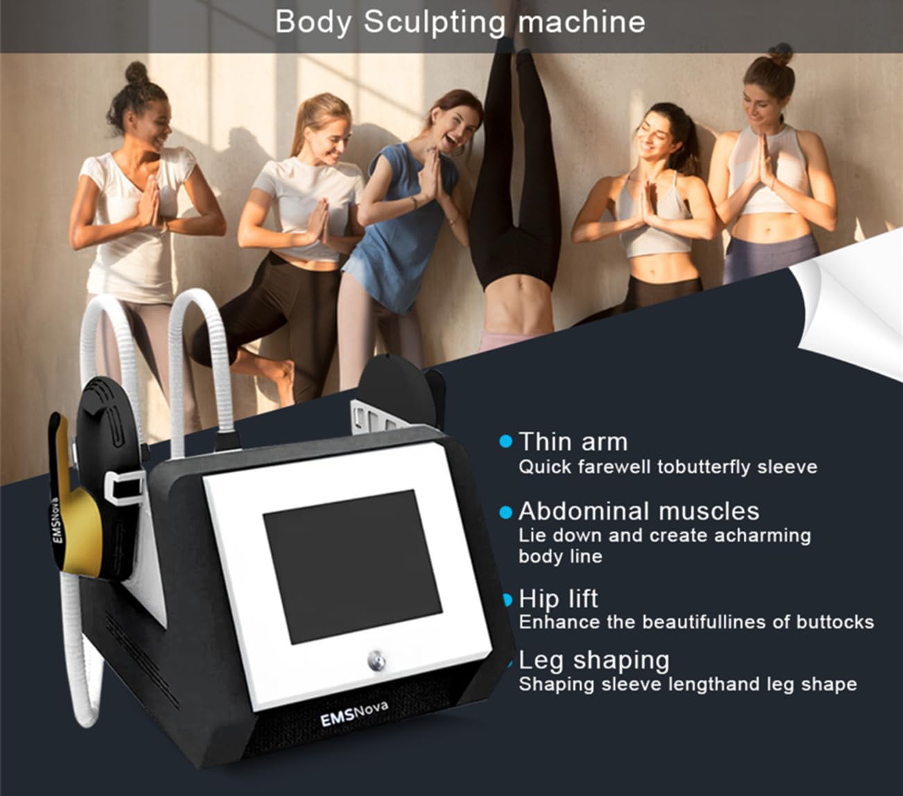 EMSNova 2 Mango Equipo de Entrenamiento Muscular Herramienta de Levantamiento de Glúteos Equipo Auxiliar Fitness sin Ejercicio
