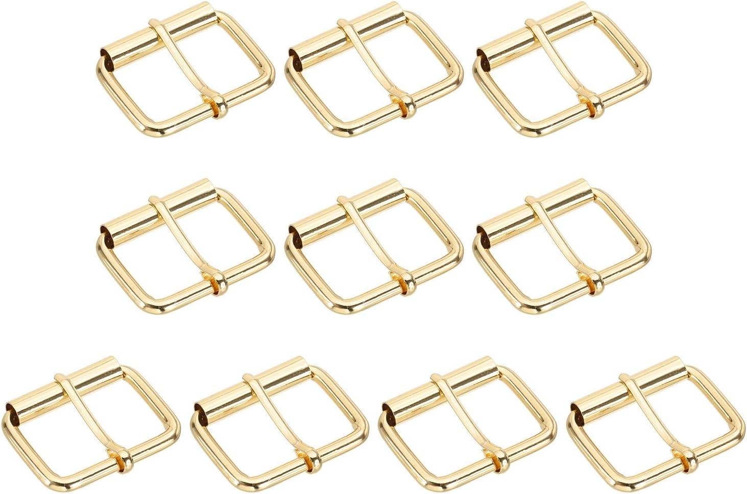 PATIKIL Metal Roller Buckle, 10Pcs 1.5 Inch (38mm) Belts Hardware Multi-Purpose Pin Buckles for Bags Leather Belt Strap DIY Crafts Dog Leash, Light Gold