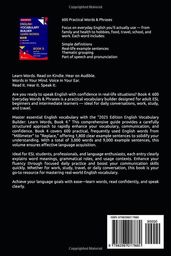 English Vocabulary Builder - Learn Words (2025 Edition): Book 5: 600 Everyday Words & Phrases "Reply -Zone" – A Practical Vocabulary Guide for Adult ... English Vocabulary in Use (2025 Edition)) - Image 2