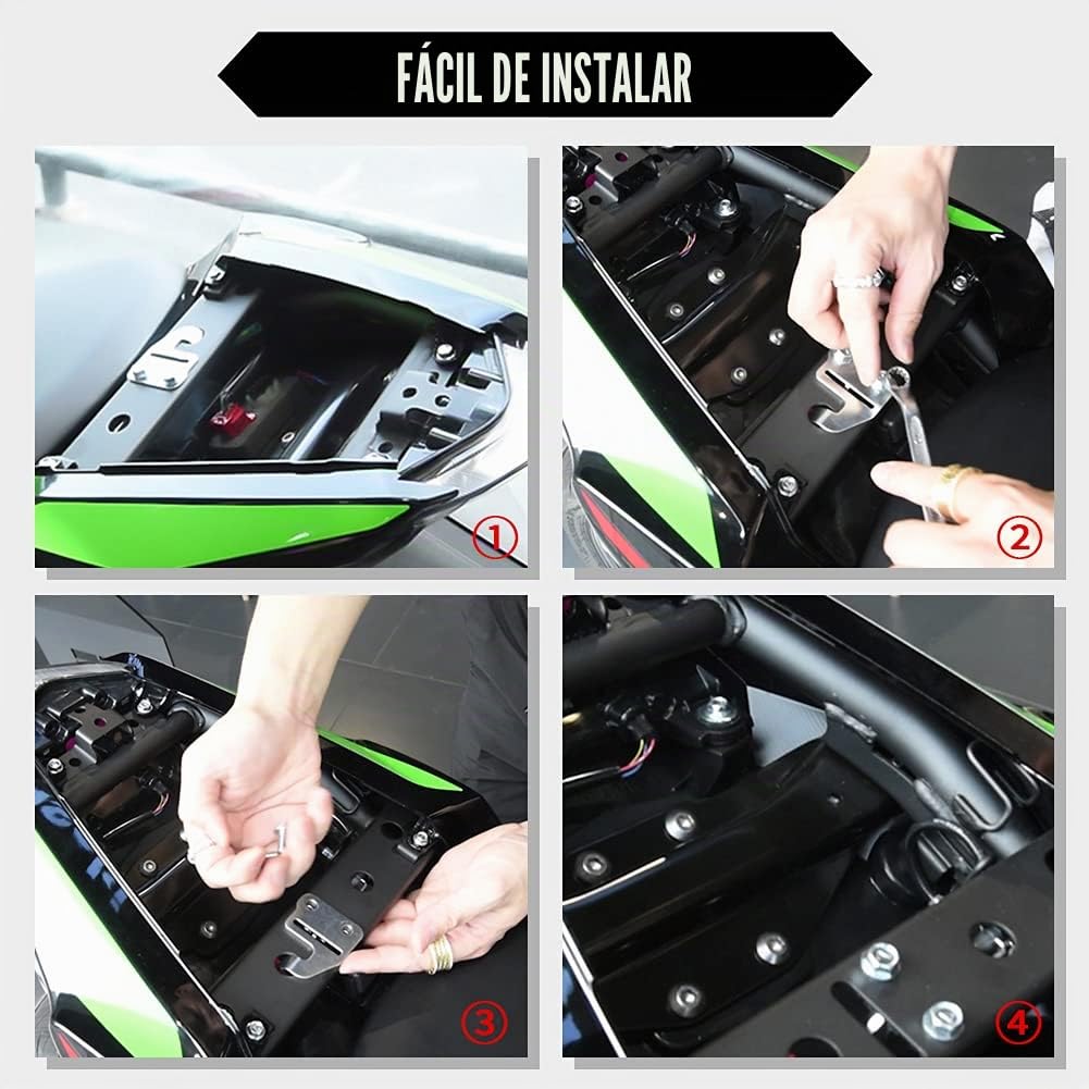 Tapa colin para Ninja 650 Z650 2017-2024 2025 2026 Cubierta de asiento Carenado del pasajero trasero (Verde claro)