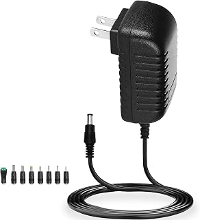 12V 2A Power Supply Adapter- 6.6ft Long Cord, 24W Wall Charger Compatible with LED Strip, Ultrasonic Jewelry Cleaner, SPS100 Breast Pumps, Router, Speaker (8 Plug)