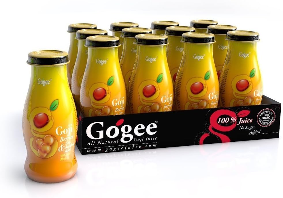GOGEE Goji Berries and Sea Buckthorn natural Juice 8 fl. oz. (240 mL.) (Pack of 12)