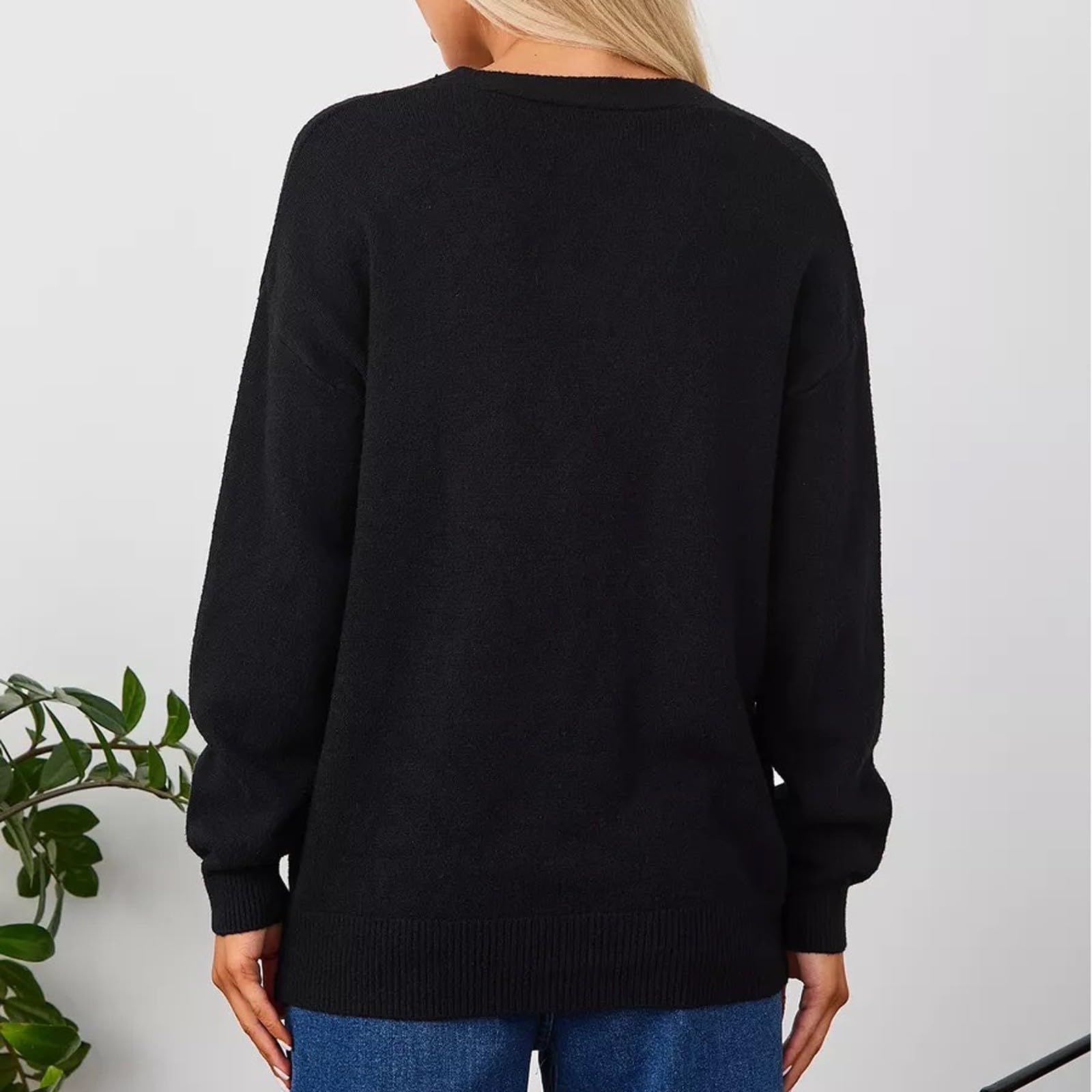 FUPODD Strickjacke Damen Kurz Feinstrick Strickjacken Für Damen Winter Warm