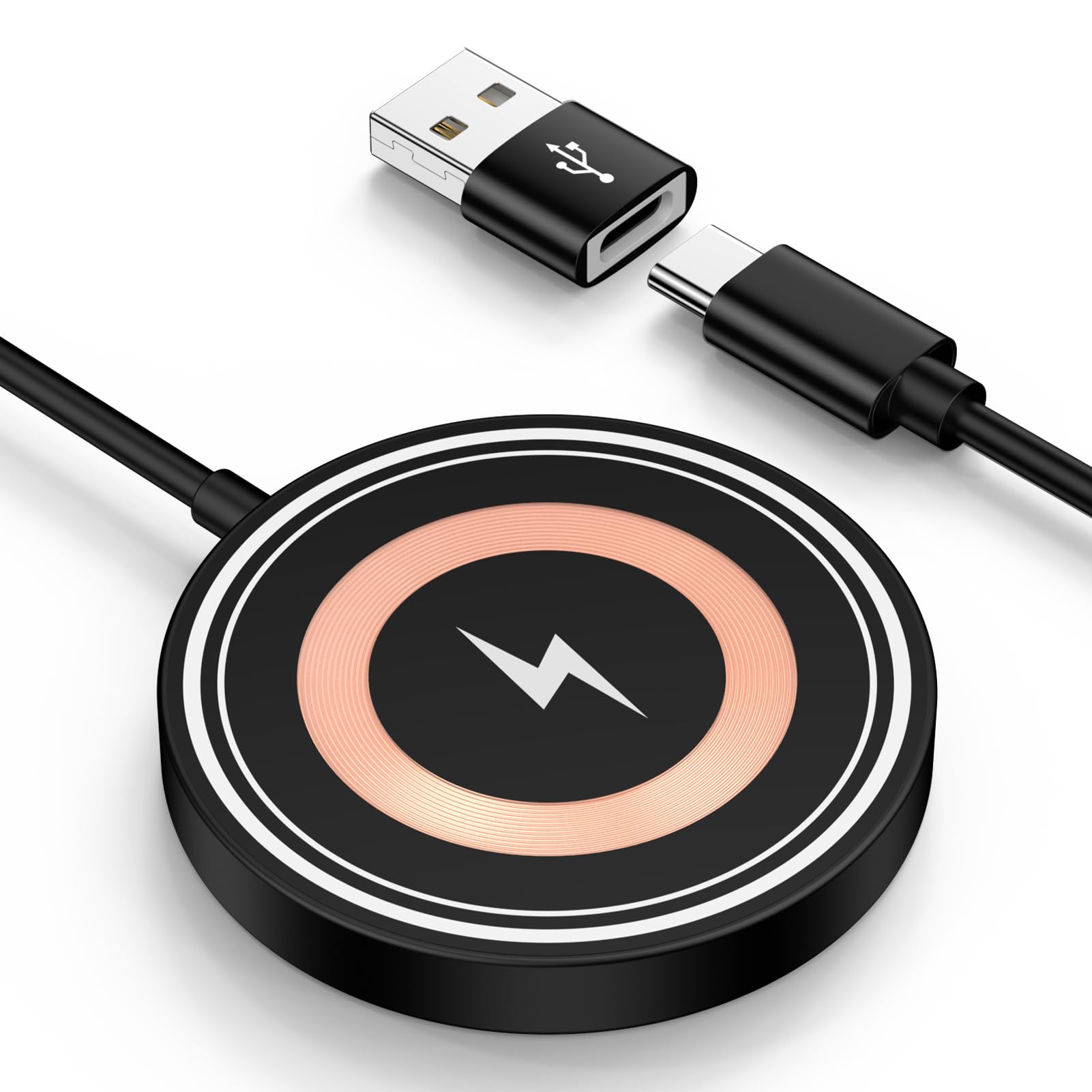 Photo 1 of 15W Magnetic Wireless Charger for Samsung S26 Ultra S26+ Android Wireless Charger Fast Charging Pad for Galaxy S25 FE Ultra S24 S23 S22 S21 Z Fold 7, iPhone 17 16 15 14 13, USB-C/A for MagSafe Charger