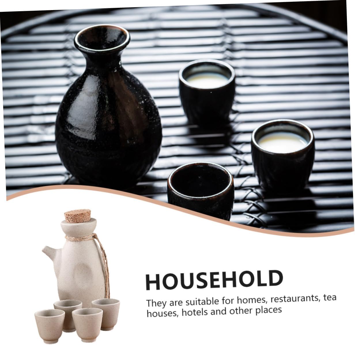 1set Japanese Ceramic Sake Set Wine Pot and Cups for Home Restaurants and Tea Houses for Wine Lovers