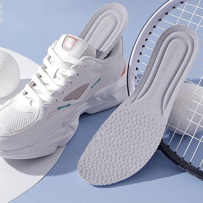 Image of Purastep Memory Foam Shoe Insoles, Elastic Shock Absorbing Height Increasing Sports Shoe Insoles For Men And Women Cuttable Soft Breathable Honeycomb Orthotic Replacement Inserts | EU 41-42 | 1 Pair