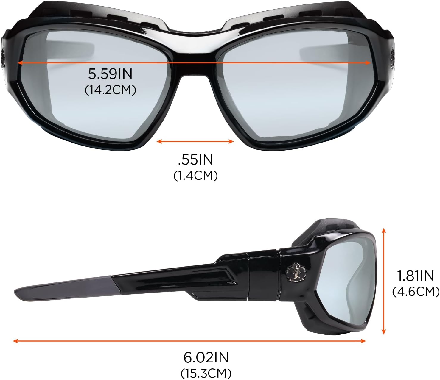 Ergodyne Skullerz LOKI Convertible Safety Spoggles- Includes Foam Gasket and Strap to Convert to Goggle, ANSI z87.1
