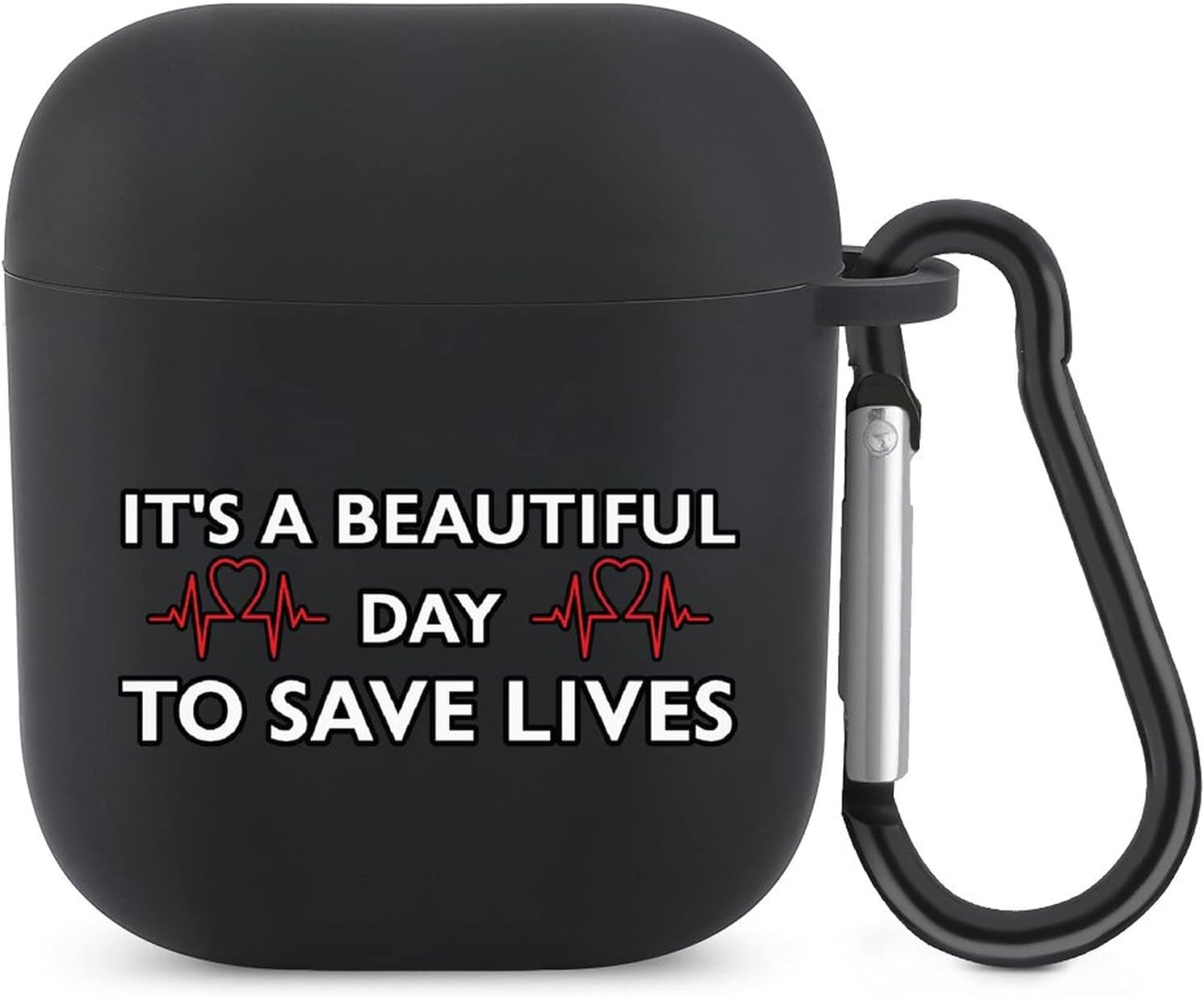 It's A Beautiful Day to Save Lives Print Case Cover with Keychain for Apple AirPods 1 2 Protective Silicone Charging Accessories