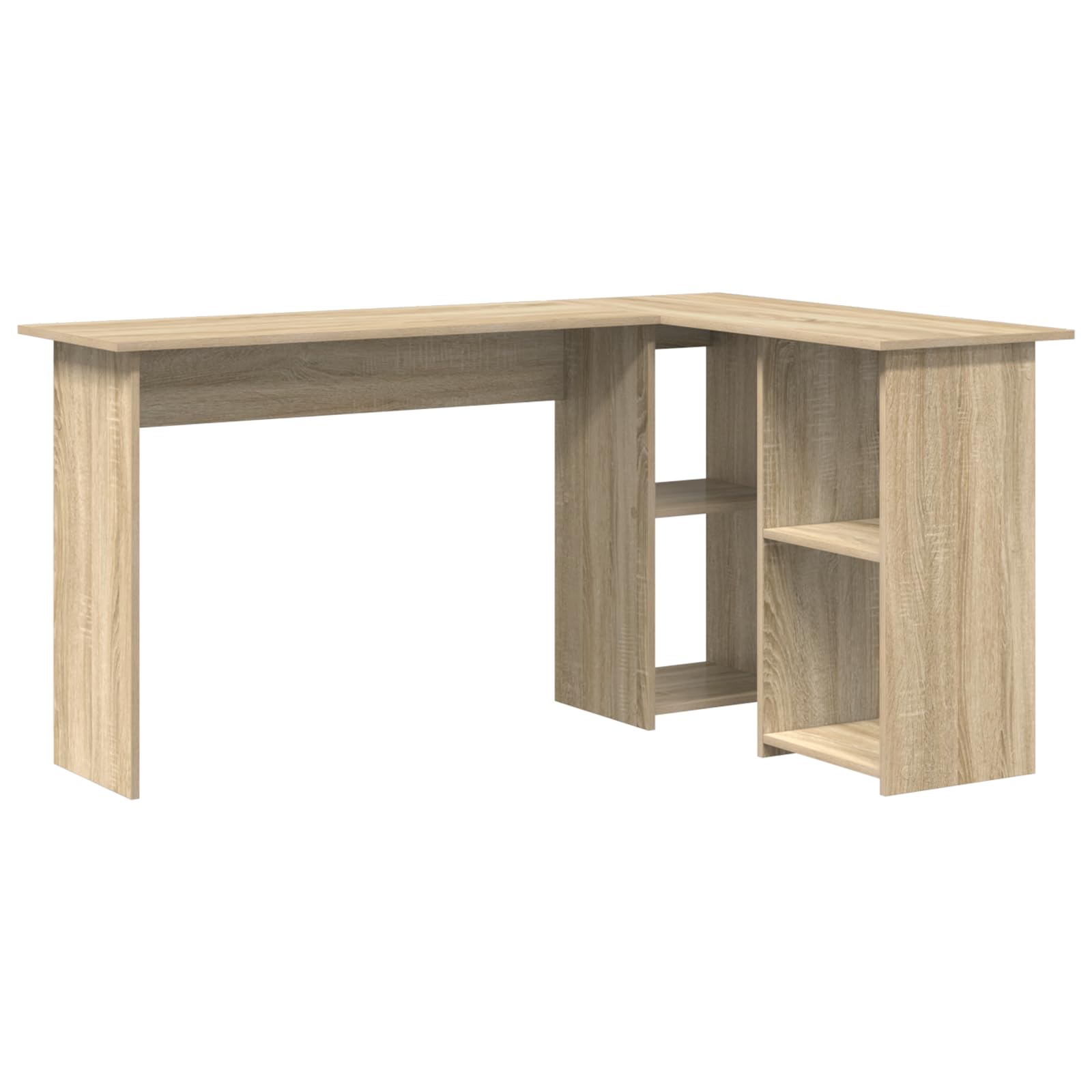 Sonoma dębowy stolik komputerowy z litego drewna dębowego, płyta wiórowa z 2 półkami, biurko do domowego biura o nowoczesnym wzornictwie, 150 cm x 55 cm, obciążenie do 100 kg,