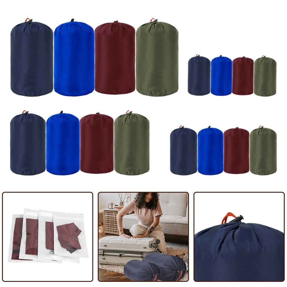 Sacchetto multiuso con coulisse, ideale per piumini e sacchi a pelo (blu scuro)