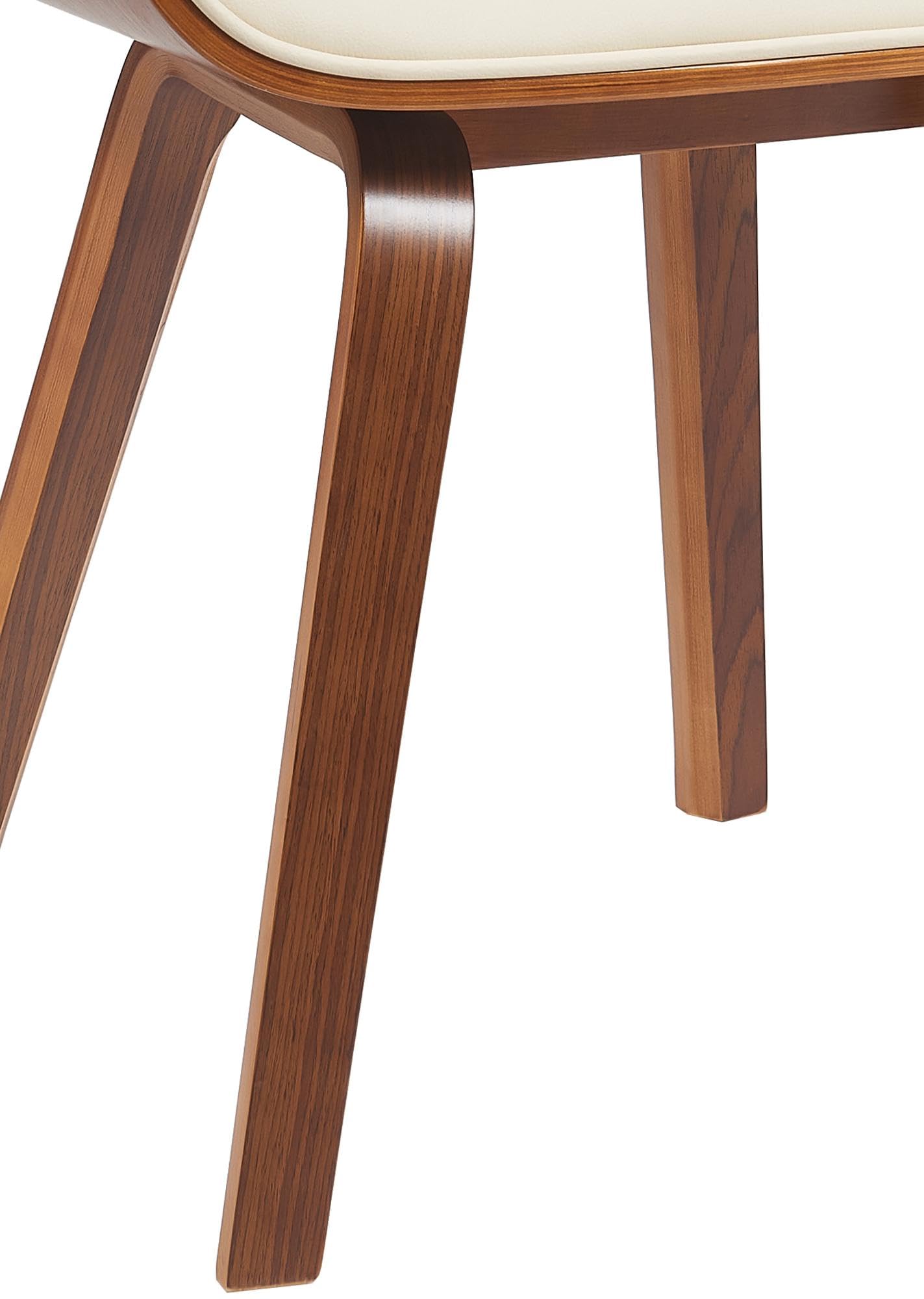 CLP Silla de Comedor Beverley tapizada en Piel sintética, Silla tapizada con Madera Curvada, Silla de Cocina con Respaldo Color:Nuez/Crema