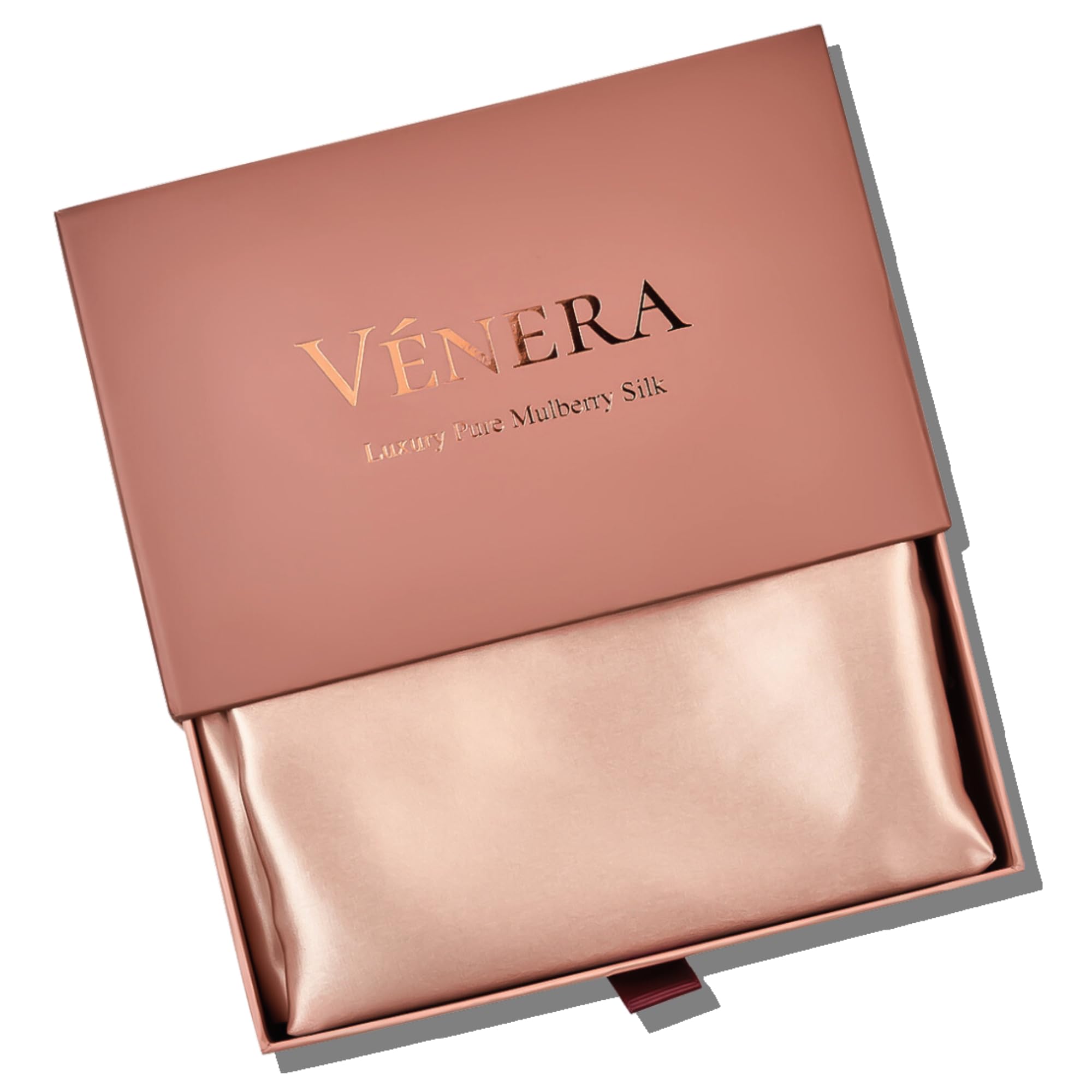 Vénera Silk Pillowcase - 22 Momme 100% Pure Mulberry Silk for Hair and Skin, Envelope Closure, Both Sided 22 Momme Grade 6A Silk, Soft&Hypoallergenic (Queen 20''x30'', Caramel)