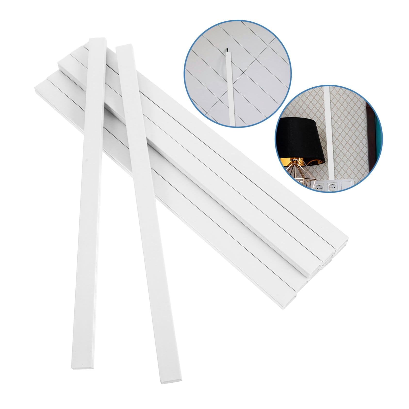 Canalina Passacavi in Pvc Bianco a Parete, Flessibile | Gestione Ordinata dei Cavi, per Tv e Multiprese, Kit Coprifilo per Cavi Elettrici