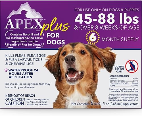 Miniatura 12 de Apex Plus Prevención de pulgas y garrapatas para perros XL (89-132 libras) Suministro de 3 meses Tratamiento de pulgas y garrapatas
