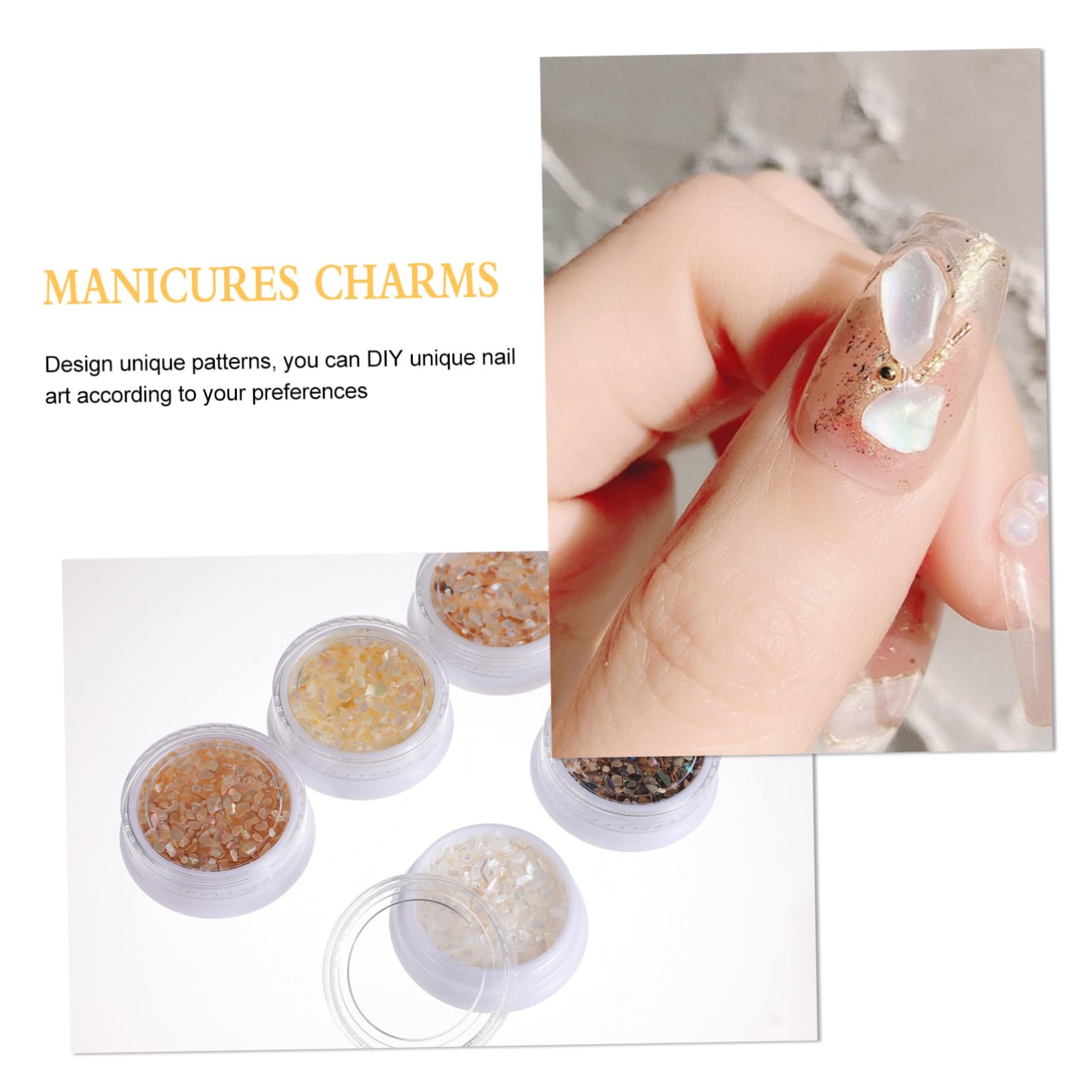 FRCOLOR 15pezzi Decorazioni Per Unghie Sequins Shell Per Nail Art Per Manicure Per Unghie e Artificiali