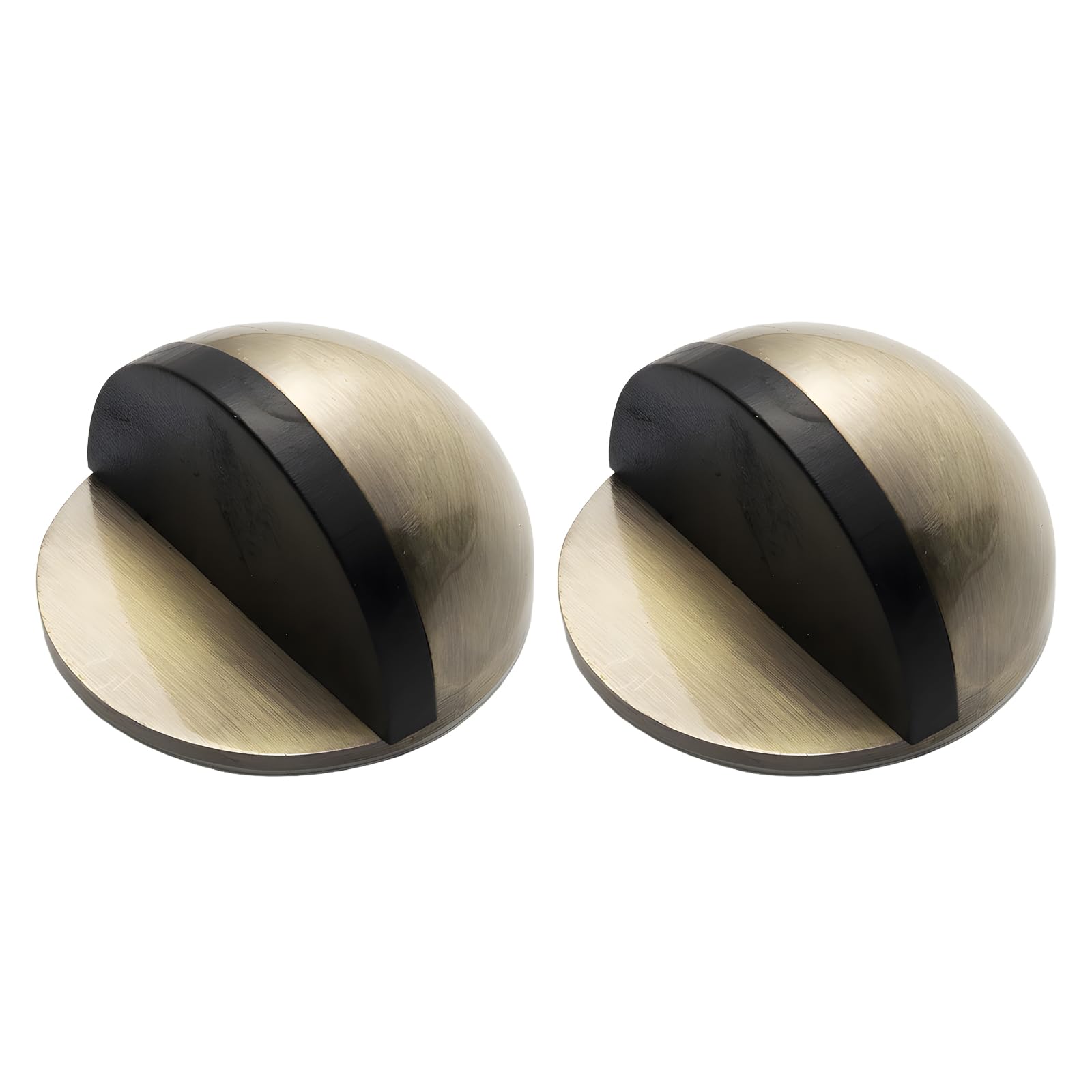 KTHZI 2Pcs Self-Adhesive Door Stoppers for Floor - Stainless Steel Half Moon Door Stop with Adhesive Pads, Oval Wall Protector for Hard Floor, Glass, Home and Office Use (Antique Teal)