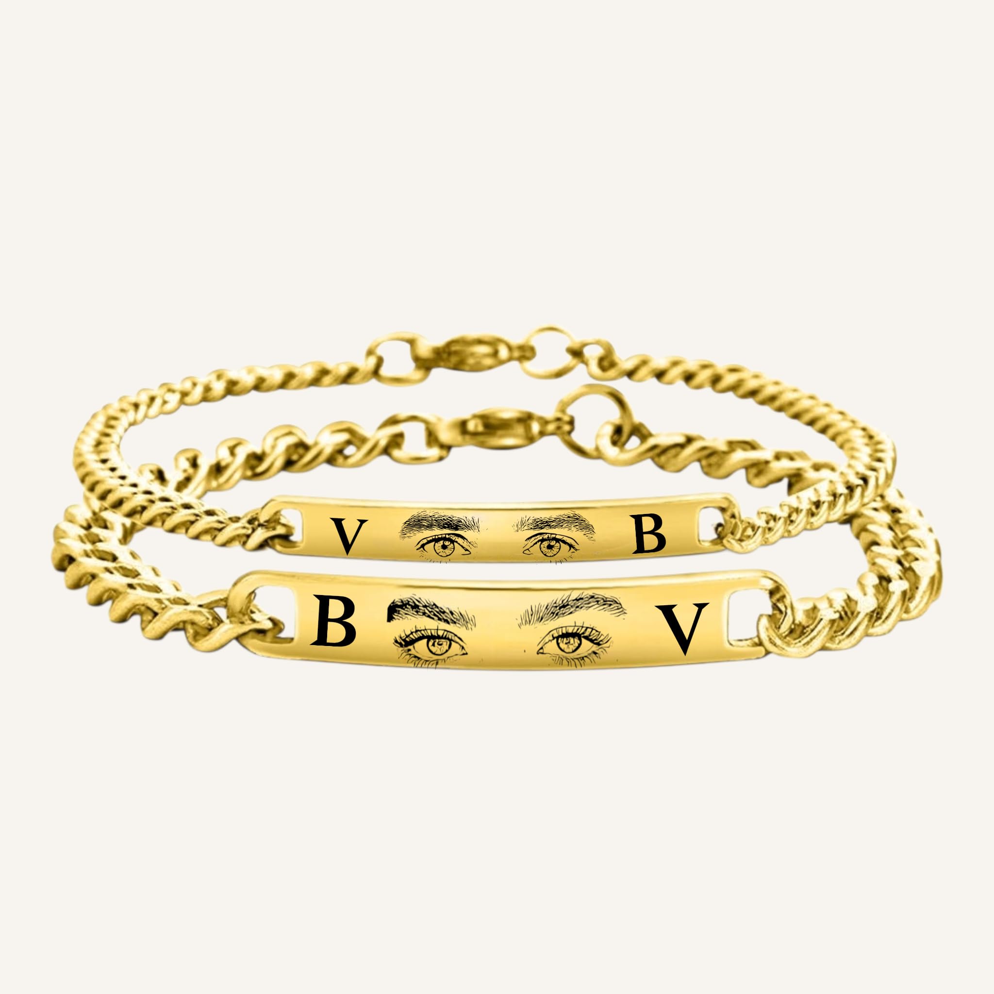 Augen Partnerarmbänder | Armbänder Für Paare | Personalisierte Armbänder | Ketten | Einzigartiges Geschenk | Armband mit Gravur