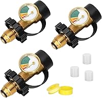 Vista 7 de Medidor universal de tanque de propano y adaptador para tanques de 100 libras y 20 libras Conector Pol a Qcc1 de doble ajuste Medidor de gas LP