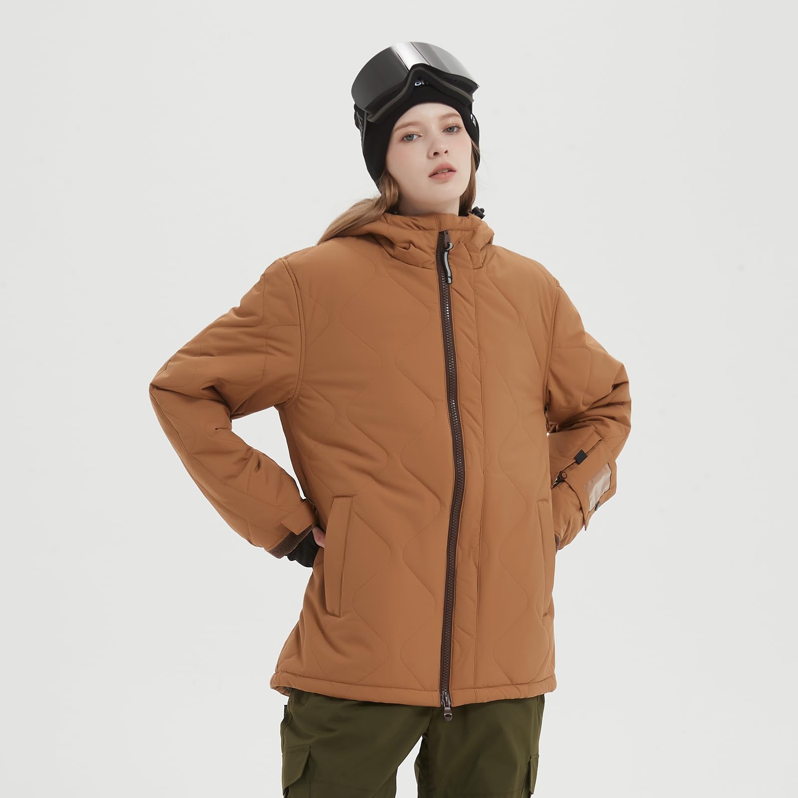 Bluemagic Giacca da Sci Calda da Donna, Giacca da Neve da Donna Cappotto con Cappuccio, Abbigliamento Termico da Esterno Invernale Cappotto Antivento Traspirante Caldo Antineve